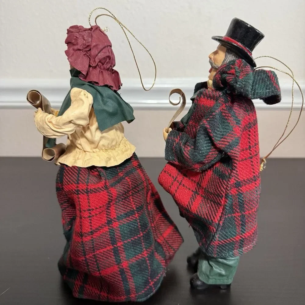 Vintage‎ SANTA'S WORLD Kurt Adler CAROLER FAMILY Paper Mache Dolls Christmas